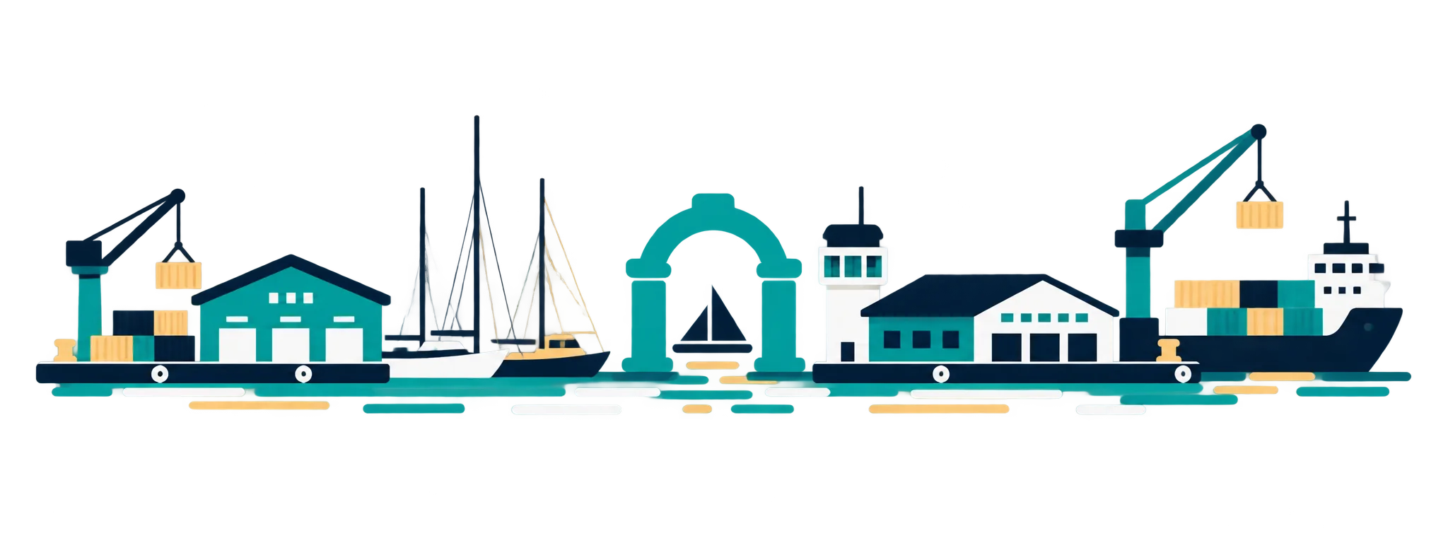 Freeport harbour illustration